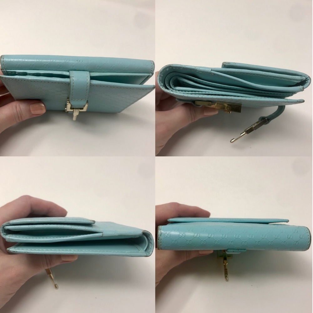 Gucci Robin Egg Blue MicroGG Leather Jackie Wallet - Picture 7 of 8